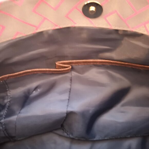 2 / $30.00 - Tommy Hilfiger Grey & Pink Patterned with Brown Handles Handbag - Picture 11 of 15